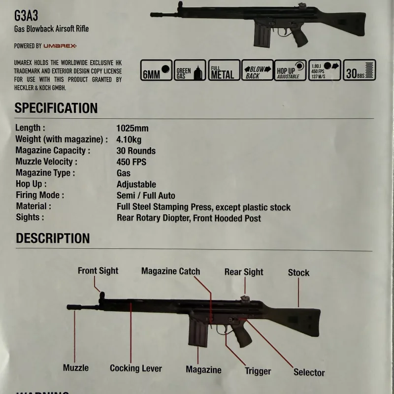 Imagem 4 do anúncio Vendo G3A3 Gas Blowback Airsof