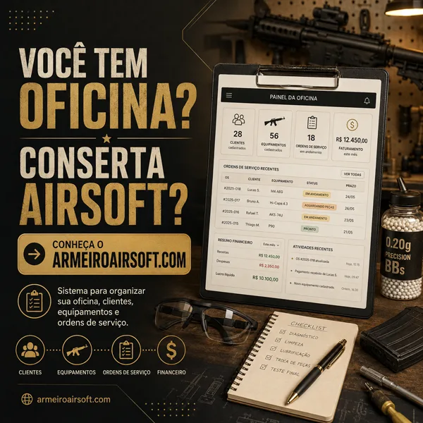 Gestão para oficinas de Airsoft