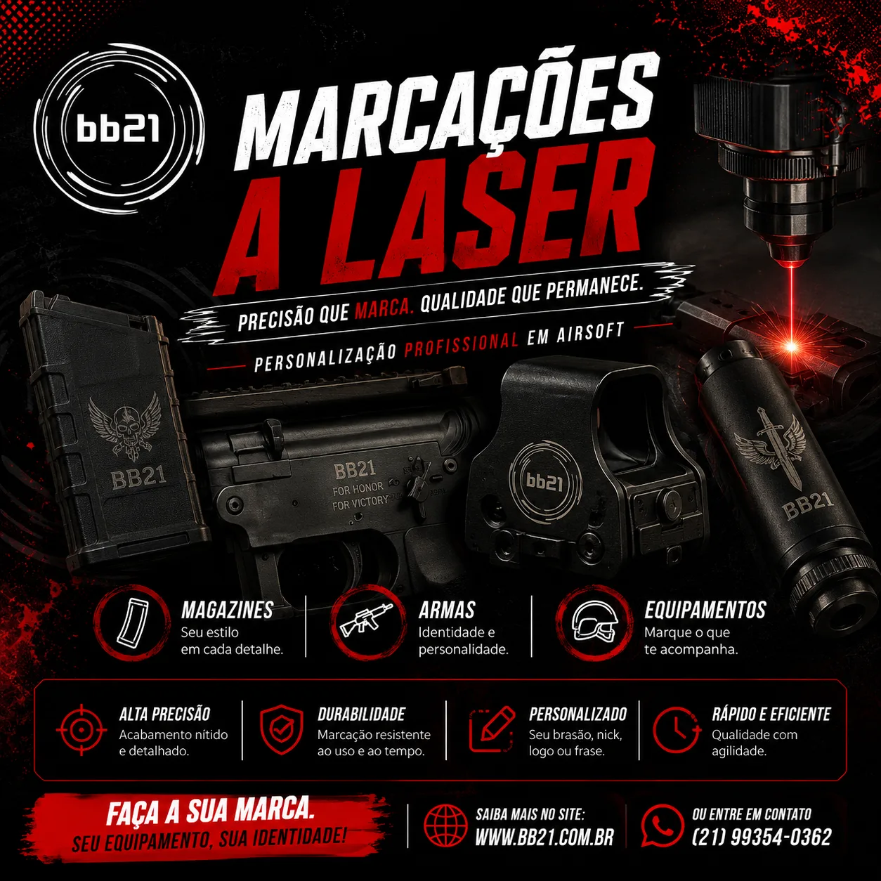 Gravação a laser em equipamentos
